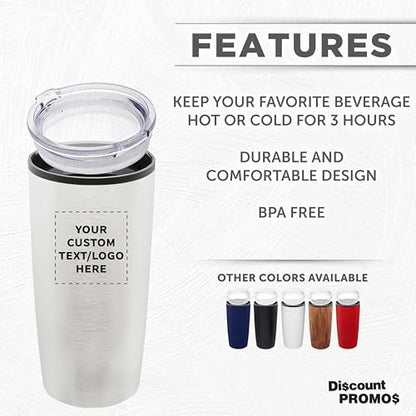 Father’s Day Custom Plastic Tumblers 20 oz Set of 6/12/24, Personalized Bulk Pack with Lids - Iced Coffee Tumbler, To Go Cup, Insulated Gift for Dad - Silver - color: - Custom – Silver
