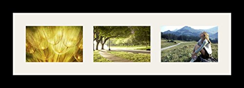 ArtToFrames Collage Photo Frame Single Mat with 3-4x6 Openings and Satin Black Frame. - color: 3 - 4x6 - (2362)