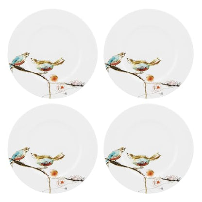Lenox Chirp Porcelain 12-Piece Dinnerware Set for 4 | ceramic, dishwasher safe, microwave safe | plates and bowls sets for kitchen and dining | 10.75 inch plate - style: 12-Piece Dinnerware Set