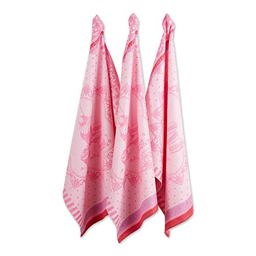 DII Cotton French Jacquard Dish Towels, Set of 3, Decorative Tea Towels for Everyday Kitchen Cooking and Baking-French Macaroons - color: French Macarons, size: Dish Towel Set