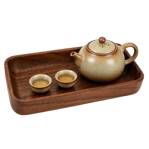 Wooden Salad Bowl, Rectangular Rustic Server | Dough & Fruit & Bread Serving Dish | Entryway Key Catch Tray | Multipurpose (Rectangular) - color: Rectangular