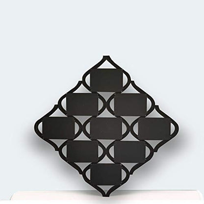 MKUN 4x6 Wall Photo Frame Collage - Diamond shaped Wall Hanging Picture Frame Collage, 9- Opening (Black)