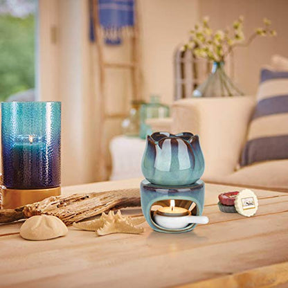 ComSaf Wax Melt Burners Essential Oil Burner Set of 2, Aromatherapy Aroma Burner Ceramic Oil Diffuser Candle Tealight Holder Home Bedroom Decor Christmas Housewarming Gift | Essential Oil Aromatherapy, Scented Wax Melts, Tea Light Tray, Bedroom Home Decor