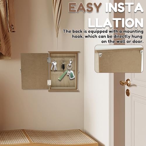 US Wooden Key Box Wall Mount Wooden Key Holder Decorative Wall Key Hanger with 6 Key Hooks Rustic Key Cabinet Key Organizer Entryway Key Holder for Wall Entryway Hallway (Style 2) - size: Style 2