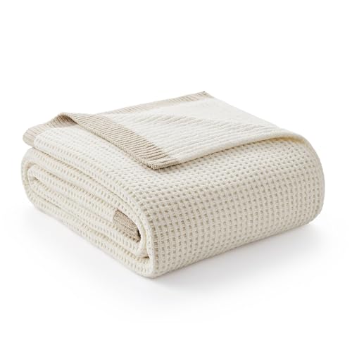 Chenille Throw Blanket, Soft Cozy Waffle Throw for Couch & Sofa, Warm Yet Lightweight, Breathable All-Season Throws for Women Men, Housewarming, Birthdays, 50"x60", Ivory - color: Ivory, size: Chenille Waffle Knit(50" x 60")