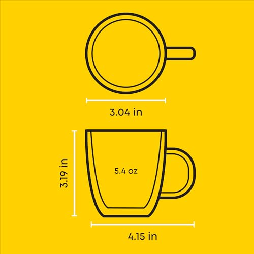 JoyJolt Savor Double Wall Insulated Glasses Espresso Mugs (Set of 2) - 5.4-Ounces - style: Espresso cups