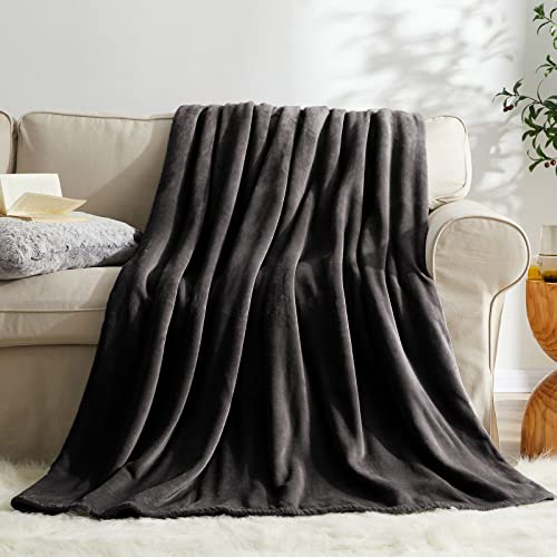 KMUSET Super Soft Throw Blanket Premium Silky Flannel Fleece Twin Size Black Microfiber Lightweight Blanket All Season Use,60X80 inches - color: Black, size: Twin(60"x80")