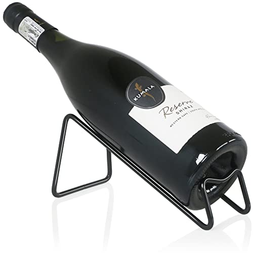 Metal Wine Rack Freestanding -Tabletop Wine Rack Holder - Countertop Wine Bottle Holder - Geometric Design for Table Top Wine Bottle Storage Rack,Perfect Wine Holder Stand (Black) - color: Black, size: 1