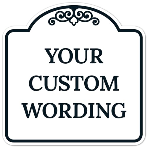 Custom Decorative Sign, Personalized Metal Sign for Business, Driveway, Home, Airbnb, Office Door Plaque,Black Border, 8x8 Inches, ACM, Fade Resistant, Made in USA - color: Black Border, size: 8x8