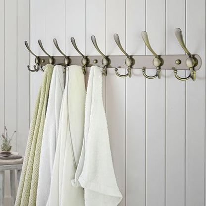 Coat Rack Wall Mount - 29.5” Long 8-Tri-Hooks Heavy Duty Coat Hanger Rail Wall Hooks for Hanging Coats Hats Clothing Clothes Purse Mudroom Entryway, Bronze - color: Bronze, size: L=29.5” (1 Pcs)