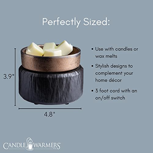 Candle Warmers ETC 2-in-1 Candle and Fragrance Warmer Bundle with Pumpkin Spice Wax Melt Fragrance (Black and Bronze)