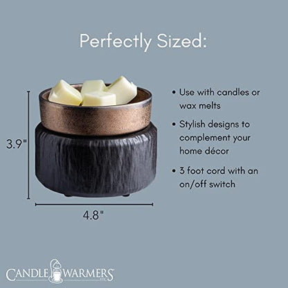 Candle Warmers ETC 2-in-1 Candle and Fragrance Warmer Bundle with Pumpkin Spice Wax Melt Fragrance (Black and Bronze)