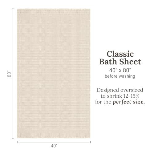 GILDEN TREE Waffle Bath Sheet Large Bath Towels Quick Dry Thin Body Towels, 40x80 Oversized Bath Towels for Adults, Classic Style (Cream) - color: Cream, size: Bath Sheet