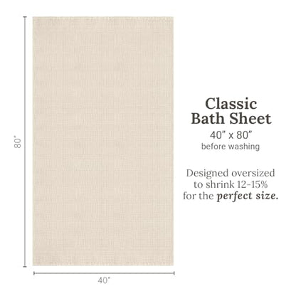 GILDEN TREE Waffle Bath Sheet Large Bath Towels Quick Dry Thin Body Towels, 40x80 Oversized Bath Towels for Adults, 2 Pack Bath Sheet Set, Classic Style (Cream) - color: Cream, size: Bath Sheet (2 Pack)