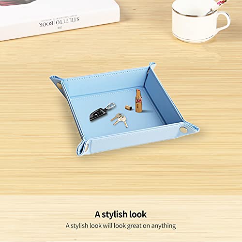 YAPISHI Key Dish Bowl for Entryway, Catchall Holder Bedside Table Valet Tray for Men's Pocket Stuff, PU Leather Nightstand Organizer for Dice/Coins/Wallet/Watch/Rings/Sunglasses, Dresser/Coffee Table | Valet Tray for Men,Nightstand, Dresser,Desk,Entryway