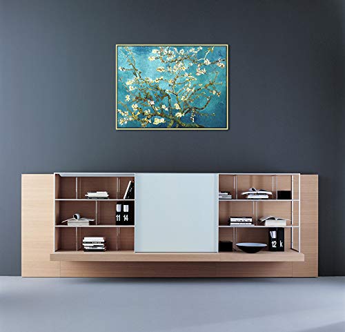 Wieco Art Framed Wall Art Giclee Canvas Prints of Almond Blossom by Vincent Van Gogh Paintings Reproduction Abstract Artwork for Wall Decor - size: 32"L x 24"W