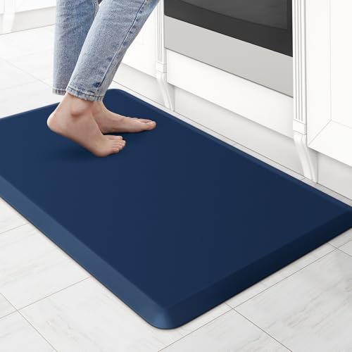 Kitchen Mat Cushioned Anti Fatigue Rug Standing and Comfort Floor Mats | Water-Resistant, Non-Slip, Easy to Clean Comfort Floor Mat for Kitchen, Sink & Office, Multiple Colors & Sizes, 17.3"x28" - color: Blue, size: 28"L x 17.3"W x 0.5"Th