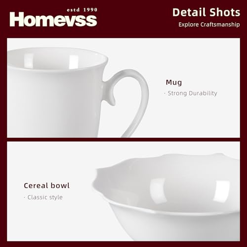 HomeVss, New Bone China Dinnerware Set, Embossed Lotus, 16pc Set - color: Lotus, size: Service for 4 - 16pc Set