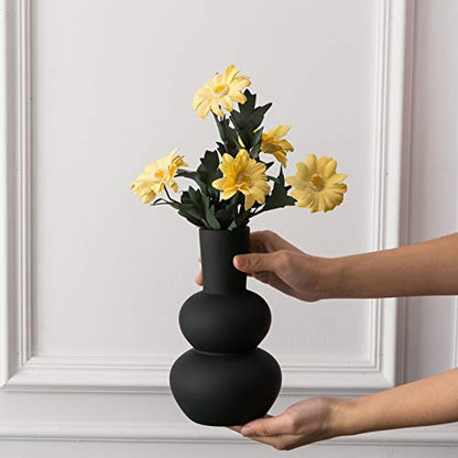 Black Ceramic Vase, Modern, Matte Clay - color: B-black Small Vase