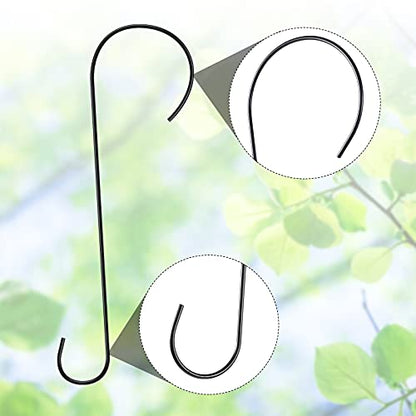 Hotop 6 Pieces Heavy Duty Big S Hooks Bird Feeder Garden Rustproof Stainless Steel Hook for Tree Branch, Kitchen, Bird House, Plants, Baskets, Lanterns and Bicycles(18 Inch,Black) - color: Black, size: 18 Inch