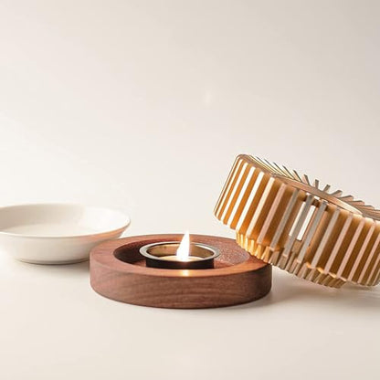 Aromatherapy Aroma Burner Oil Diffuser,Tea Light Candle Holder,Essential Oil Burner,Tealight Wax Warmer Decoration for Bedroom, Living Room, Balcony,Patio