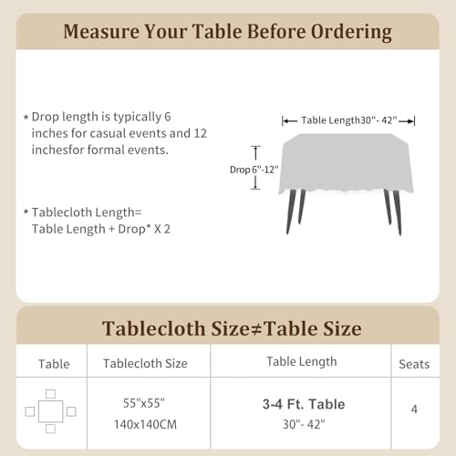 Laolitou Tablecloth for Dining Table Rustic Farmhouse Kitchen Tables Cloth Coffee Tablecover, Cotton Linen Fabric Small Rectangle Table Cloths, Beige, Blue Stripe, 55x55 Inch - color: Blue Stripe, size: 55" x 55" (Square)