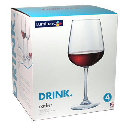 Arc International Luminarc Cachet Pinot Wine Glasses, 18.5-Ounce, Set of 4 - size: 18.5 oz (Set of 4), style: Standard Packaging