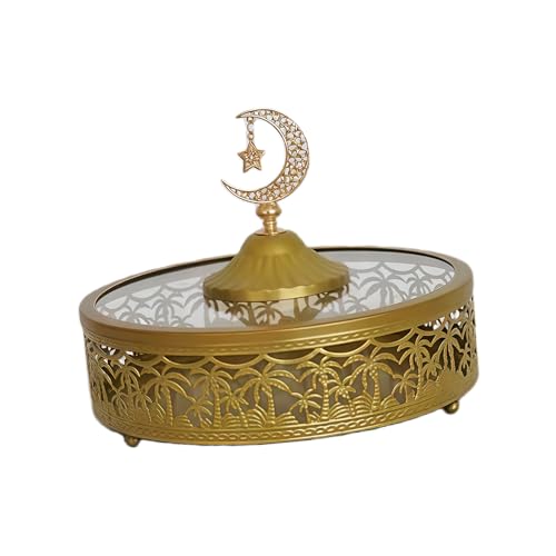 Iron Tray for Middle Eastern Festival Snacks and Candies Large Capacity Storage and Elegant Decorative Plate Party Candy Tray - color: C
