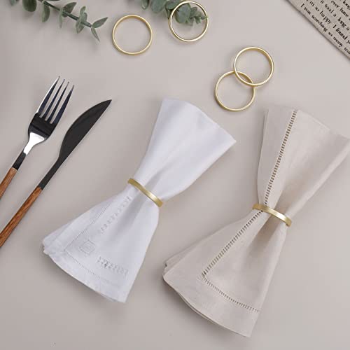 wonlex Cuff Brushed Gold Napkin Rings Set of 4, Circle Napkin Buckles Holder for Wedding Reception, Modernist Napkin Ring Holders for Tables, Metallic Serviette Buckles Decor - size: Set of 4
