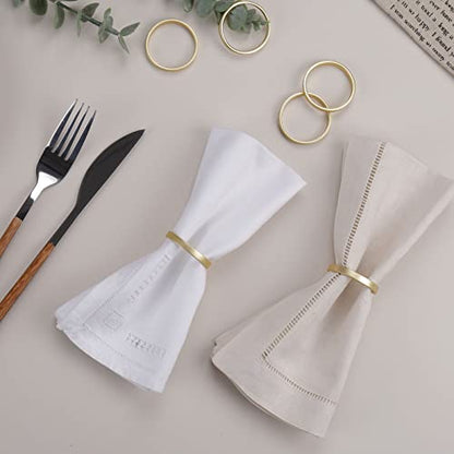 Cuff Brushed Gold Napkin Rings Set of 8, Circle Napkin Buckles Holder for Wedding Reception, Modernist Napkin Ring Holders for Tables, Metallic Serviette Buckles Decor - size: Set of 8