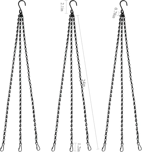 Plant Hanger Chains, Pack of 3-Versatile Replacement Set for Hanging Planters, Flower Pots & Baskets; Great for Lanterns, Bird Feeders and Home Ornaments. Durable and Easy to Install.