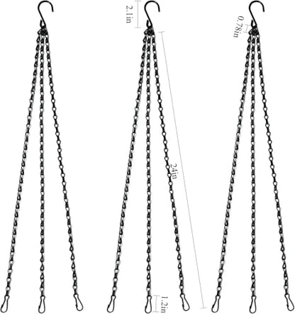 Plant Hanger Chains, Pack of 3-Versatile Replacement Set for Hanging Planters, Flower Pots & Baskets; Great for Lanterns, Bird Feeders and Home Ornaments. Durable and Easy to Install.