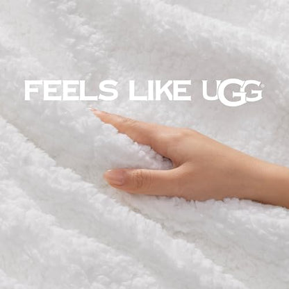 UGG Nita King Blanket, Reversible Plush Fleece, 110" x 90", Blue | Fits King & California King Beds, UGG Fluff Plush Face, Smooth UGG Fluff Reverse, OEKO-TEX Compliant, Warm & Cozy, Oversized - color: Blue, size: King/Cal King