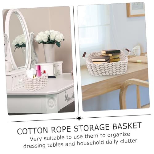 Ciieeo 3pcs Nesting Baskets Set Versatile Gift Baskets for Storage Modern Design Cotton Rope Storage Boxes for Organizing Keys Snacks and More White
