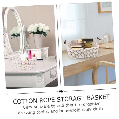 Ciieeo 3pcs Nesting Baskets Set Versatile Gift Baskets for Storage Modern Design Cotton Rope Storage Boxes for Organizing Keys Snacks and More White