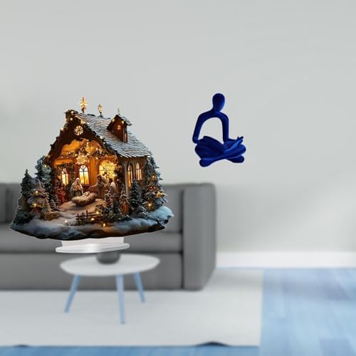 Nativity Scene Sculpture Human Figurine Decor Abstract Thinker Statue 2D Acrylic Ornament Unique Hollow Style Suitable Shelf Decor Office