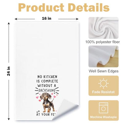 Dachshund Funny Dog Kitchen Towels for Bathroom- Wiener Waffle Weave Hand Towels,A Kitchen is Not Complete Without A Dachshund Dish Towel,Dog Lovers Gift,16×24 Inch - color: Dachshund at Your Feet