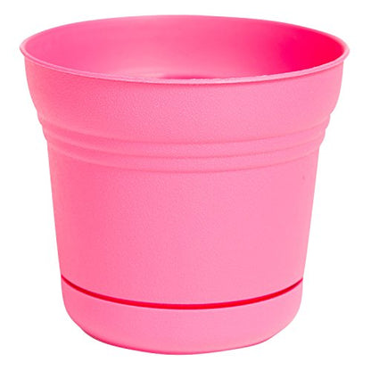 Bloem Saturn Planter with Saucer, 5", Amaranth (SP0522) - color: Amaranth, size: 5"