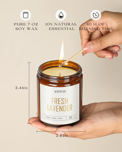 AOOVOO Candle Set - 4PC Scented Candles, 28 oz Soy Candles, Soy Candle for Home Scented, Lavender/Citrus/Rose/Sage - style: Lavender/Citrus/Rose/Sage