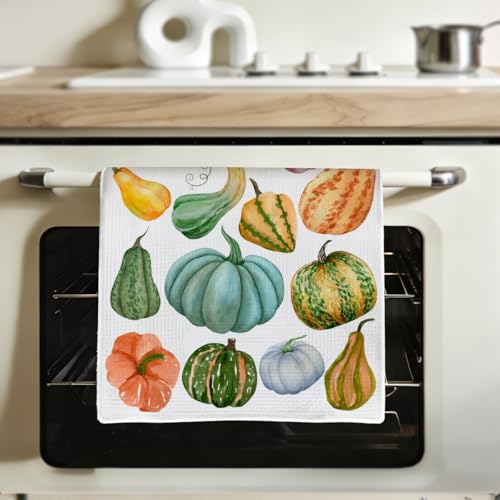Pumpkin Kitchen Towels, Vegetable Dish Towels for Kitchen, Highly Absorbent Hand Towel Tea Towel, 16 x 25 Inch Drying Towel Housewarming Gifts for Women Girls Friends - color: Lm 352