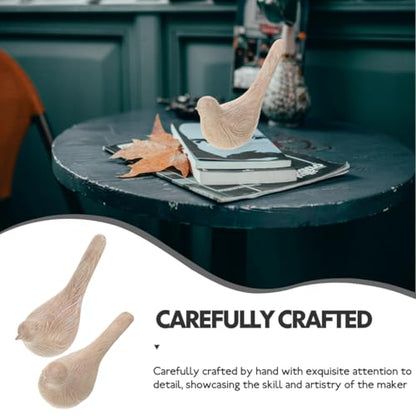 Kichvoe Resin Bird Statue Set of 2 Miniature Bird Figurines Handcrafted Decorative Resin Birds for Home Decor Tabletop Living Room Office Display