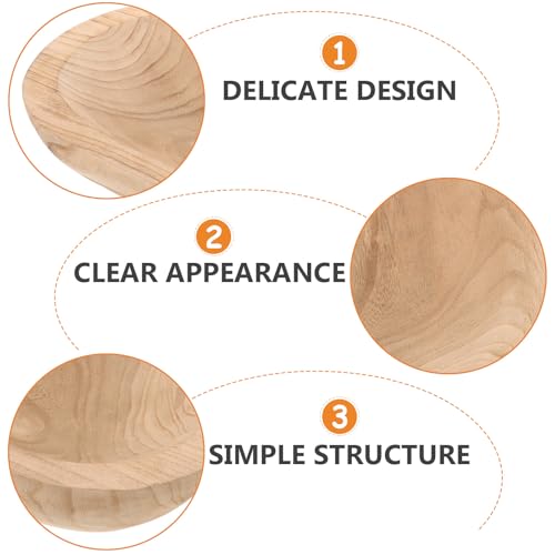 FOMIYES Wooden Dough Bowl Decorative Centerpiece Bowl Rustic Paulownia Wood Small Table Decor for Coffee Table Candle Display Home Accent