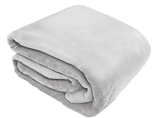 Comfort Lab Plush Flannel Bed Blanket - Soft, Lightweight, Fleece Blanket for Couch, Bed & Home Decor - Anti Pilling and Non Shedding Fleece Bed Blanket - Twin/Twin XL (66" x 90") - Grey - color: Grey, size: Twin/Twin XL (66" x 90")