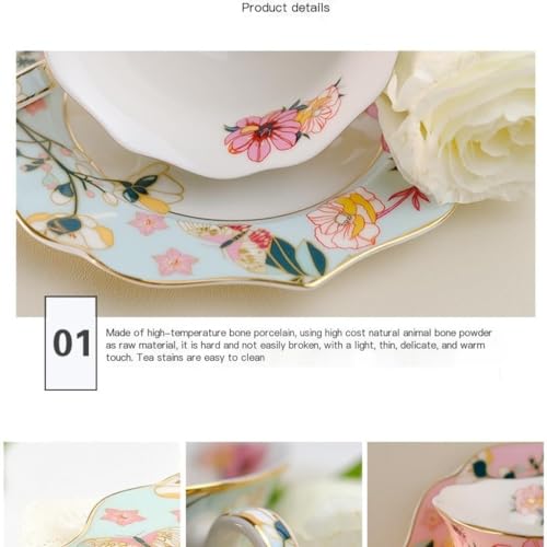 Coffee Cup Set Ceramic Coffee Cup and Saucer Flower Tea Cup Afternoon Tea Set Creative Gift Box Gift