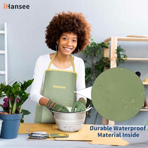 Green Garden Tools Set 12-Piece, Gardening Gifts for Women Men | Aluminum Gardening Hand Tools with Non-Slip Ergonomic Handle, Apron, Gloves, Kneeling Pad and Storage Bag, Garden Starter Kit - color: green