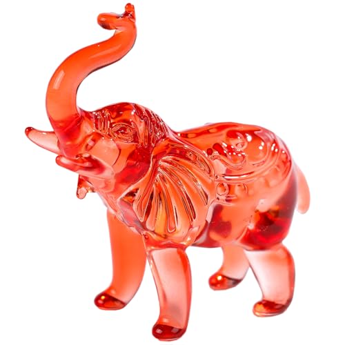 Ornalrist Crystal Red Elephants Figurines Glass Decor Animal Figurines | Elephant Gifts for Women, Collectible Figurines Paperweights, Elephant Birthday Gifts for Mom Friends - color: Red