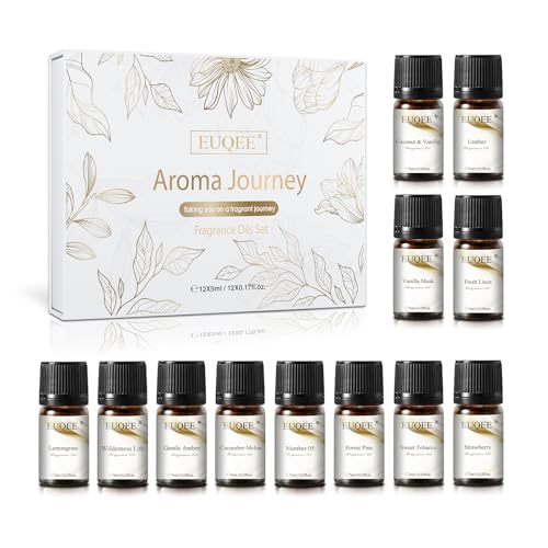 EUQEE 12 Pcs Fragrance Oils Gift Set for Aromatherapy | Essential Oil for Diffuser, Candle Making, Soap Making, Humidifier - color: 12pcs Fragrance Set