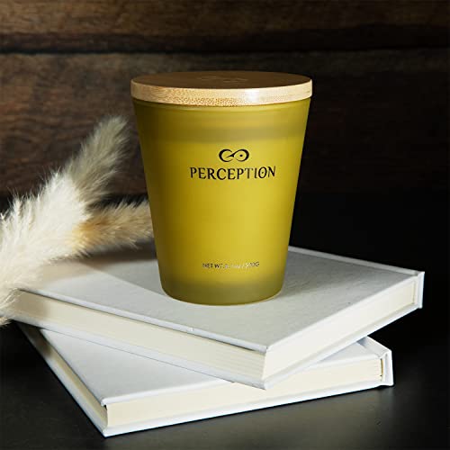PERCEPTION AROMAS Luxury Scented Candle | Bamboo Jasmine | Hand Poured Soy Wax Candle with Gift Box | Elegant Fragrances | 50 Hour Burn Time (8.1 oz) - color: Bamboo Jasmine