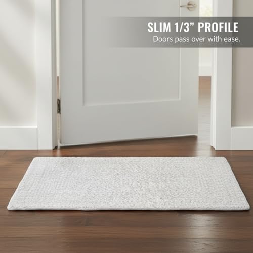 Super Area Rugs Farmhouse Braided Rugs 2X3, Soft Cotton Kitchen Rugs, Rectanglular Woven Braided Rug for Bedside, Gray & White, 2' X 3' Rectangle - color: Gray & White, size: 2' x 3' (Rectangular)