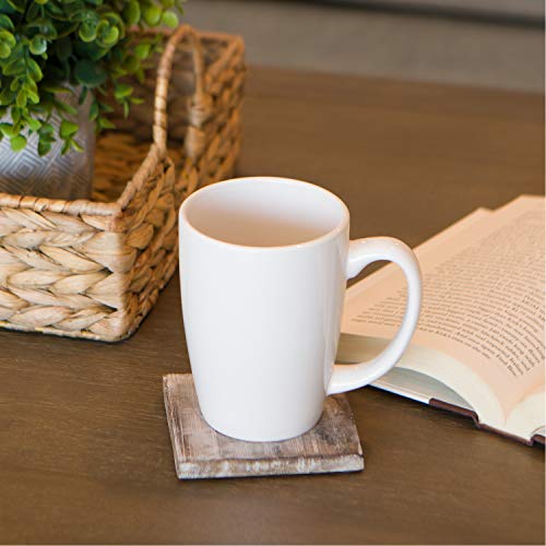 Serami White Coffee Mugs with Large Handles and 14oz Capacity, Set of 4